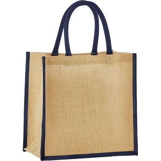 blå Jutepose Cridersville - natural/ navy