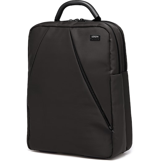 svart Lexon Premium+ Double Backpack, 16” - svart