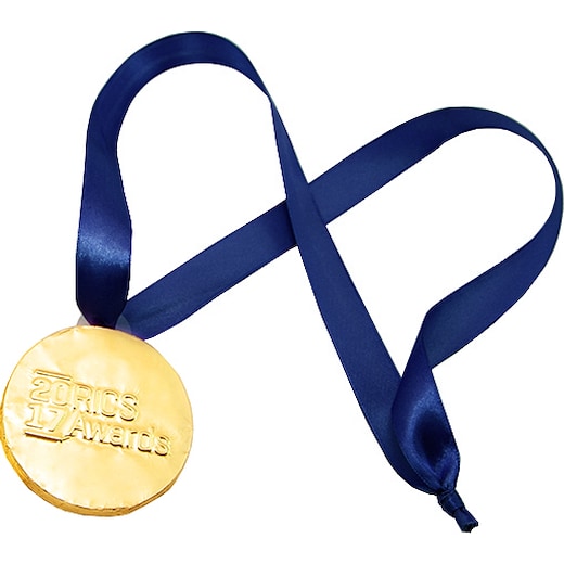 bleu Médaille en chocolat Champion, 75 mm - navy
