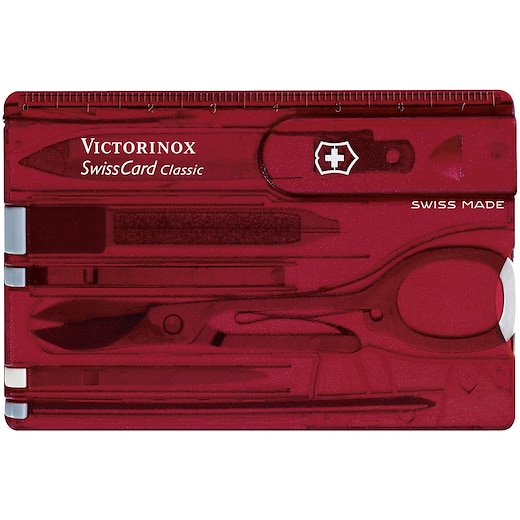 röd Victorinox Swisscard Classic - transparent red