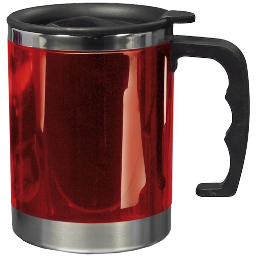 rouge Mug en métal Neptune - rouge
