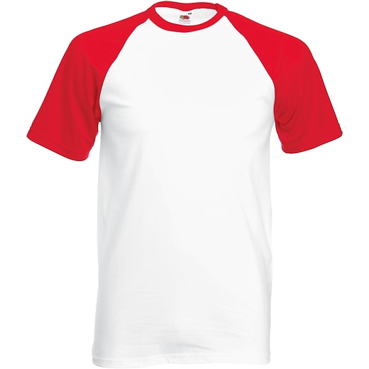 weiß Fruit of the Loom Baseball - white/ red
