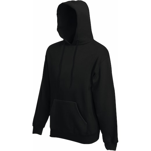 musta Fruit of the Loom Classic Hooded Sweat - black