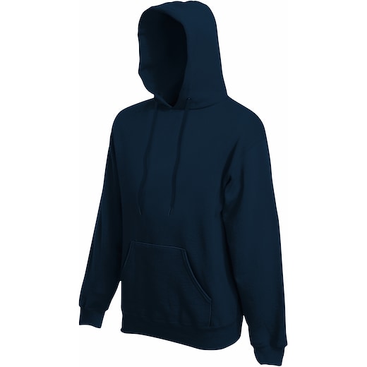 blå Fruit of the Loom Classic Hooded Sweat - deep navy