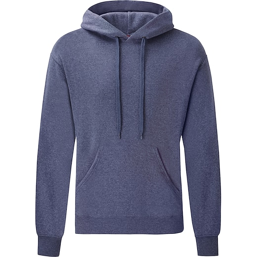 bleu Fruit of the Loom Classic Hooded Sweat - heather navy