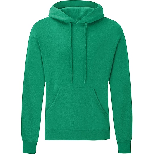 grön Fruit of the Loom Classic Hooded Sweat - heather green