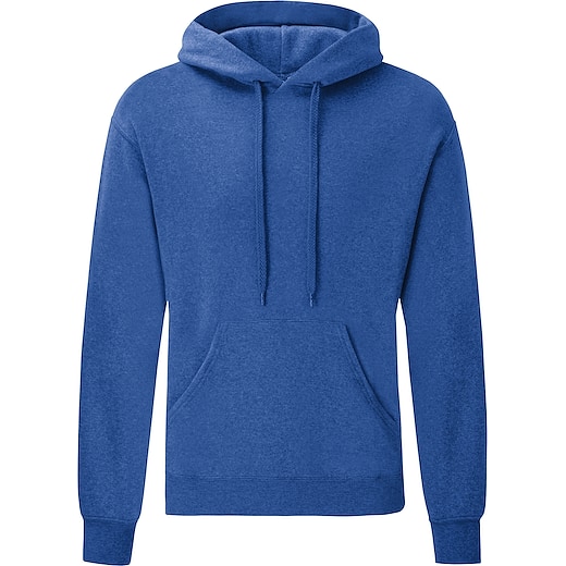 blu Fruit of the Loom Classic Hooded Sweat - heather royal
