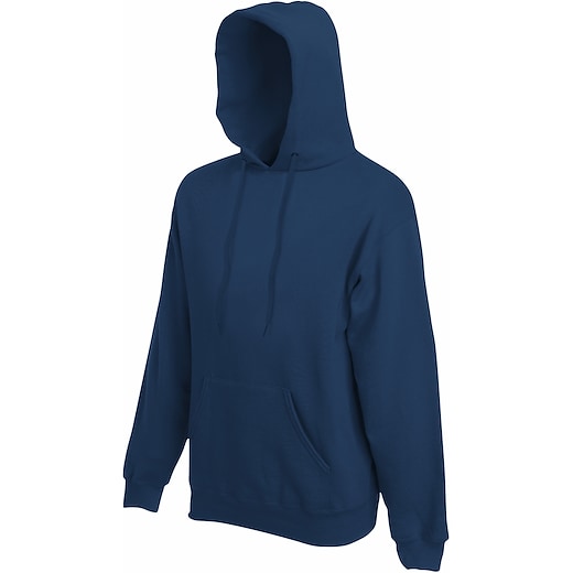 blå Fruit of the Loom Classic Hooded Sweat - navy