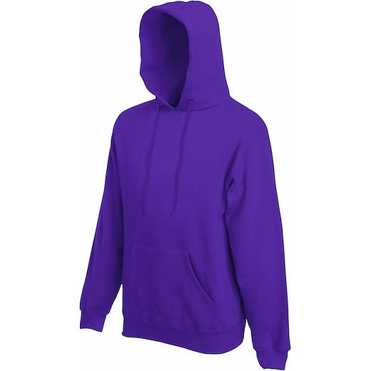 violet Fruit of the Loom Classic Hooded Sweat - purple