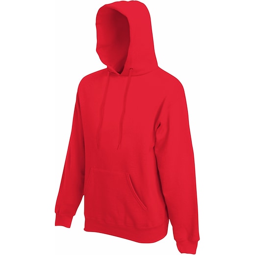 röd Fruit of the Loom Classic Hooded Sweat - red