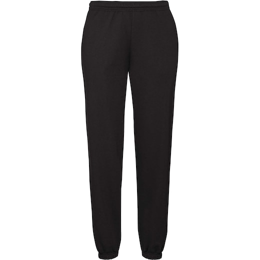 negro Fruit of the Loom Classic Elasticated Cuff Jog Pants - negro