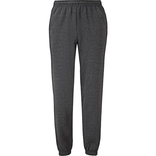 gris Fruit of the Loom Classic Elasticated Cuff Jog Pants - gris oscuro jaspeado
