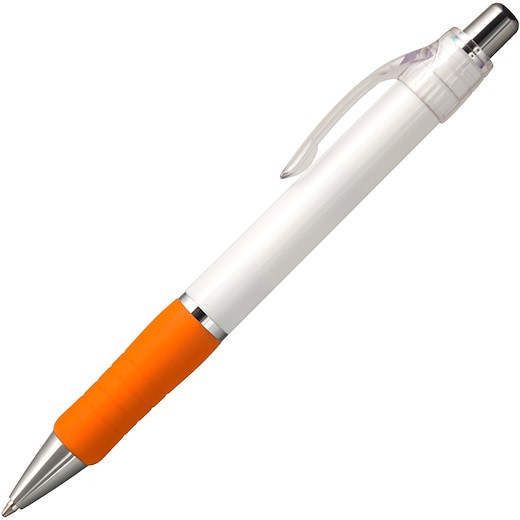 Reklamepenn Max Chrome - white/ orange