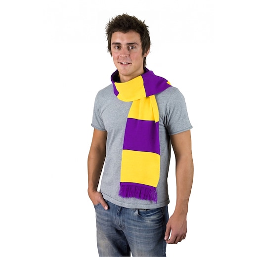 lilla Halstørklæde Striped Stock - purple/ yellow