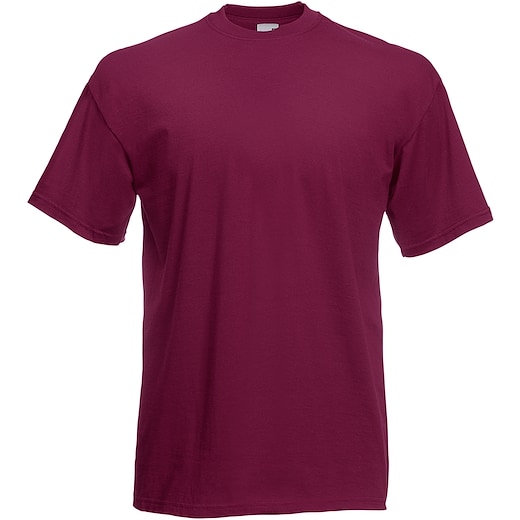 punainen Fruit of the Loom Valueweight T - burgundy