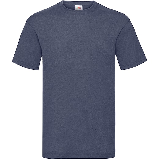 blå Fruit of the Loom Valueweight T - vintage heather navy