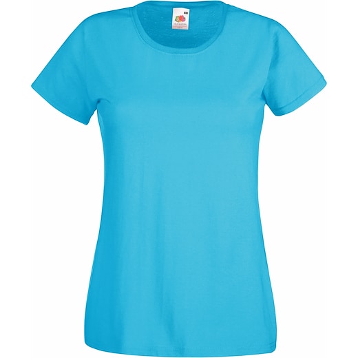 blå Fruit of the Loom Lady-fit Valueweight T - azure