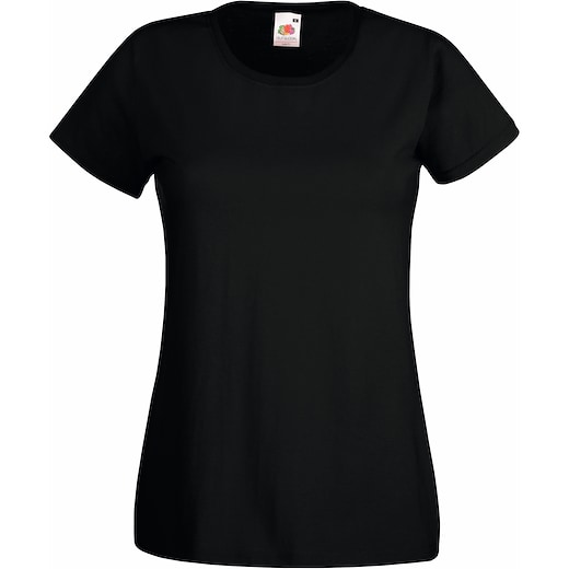 negro Fruit of the Loom Lady-fit Valueweight T - negro