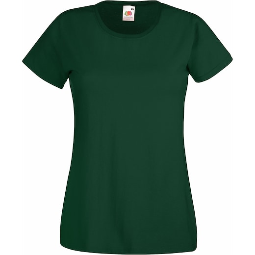 vihreä Fruit of the Loom Lady-fit Valueweight T - bottle green