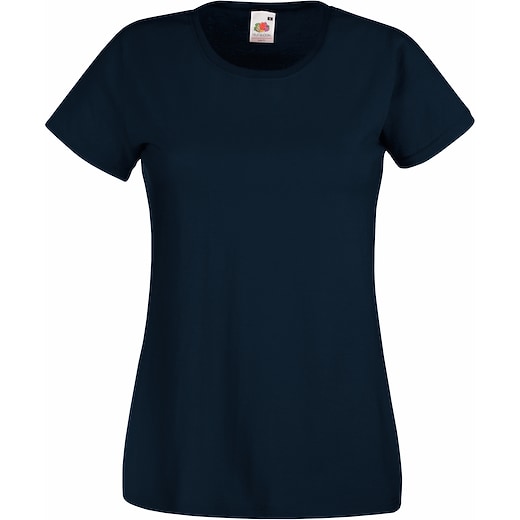 sininen Fruit of the Loom Lady-fit Valueweight T - deep navy