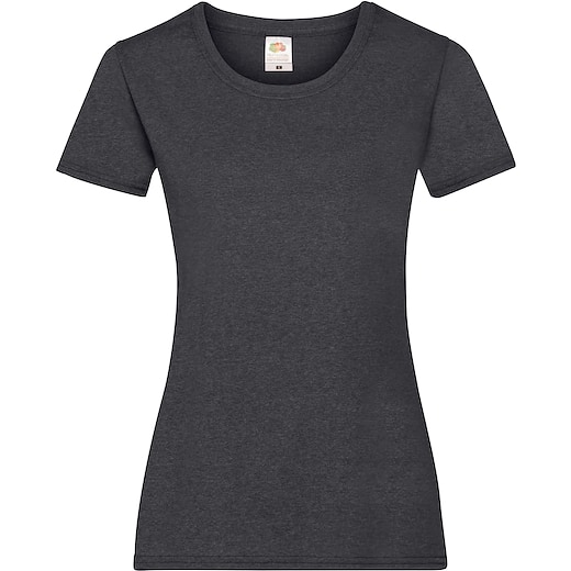 gris Fruit of the Loom Lady-fit Valueweight T - dark heather grey