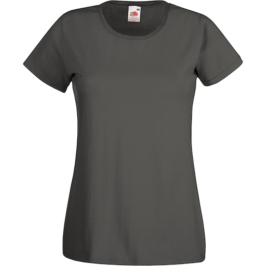 grå Fruit of the Loom Lady-fit Valueweight T - light graphite