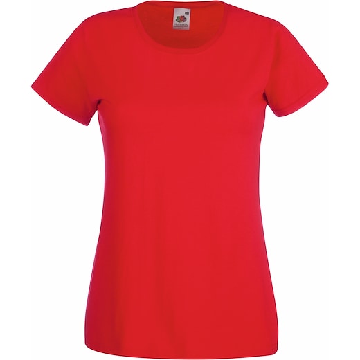 punainen Fruit of the Loom Lady-fit Valueweight T - red