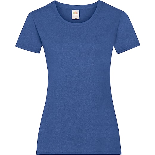 blå Fruit of the Loom Lady-fit Valueweight T - retro heather royal