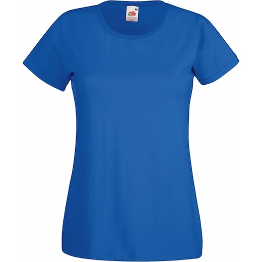 blå Fruit of the Loom Lady-fit Valueweight T - royal blue