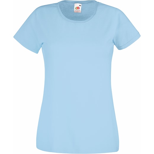 blau Fruit of the Loom Lady-fit Valueweight T - sky