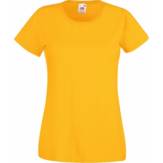 keltainen Fruit of the Loom Lady-fit Valueweight T - sunflower