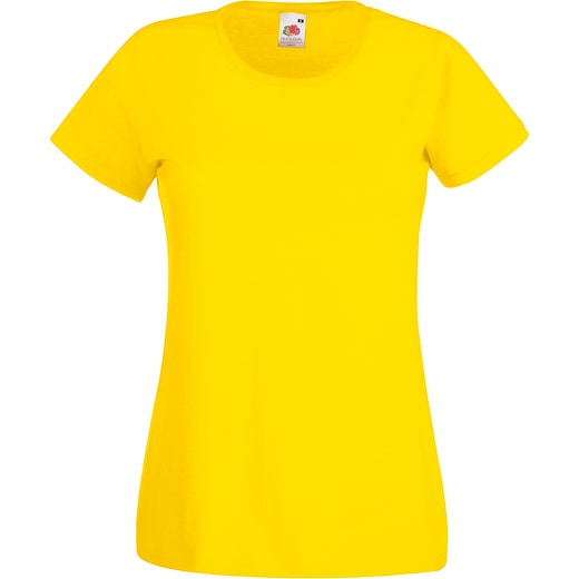 jaune Fruit of the Loom Lady-fit Valueweight T - yellow