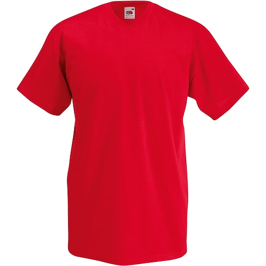 punainen Fruit of the Loom Valueweight T V-Neck Men - red