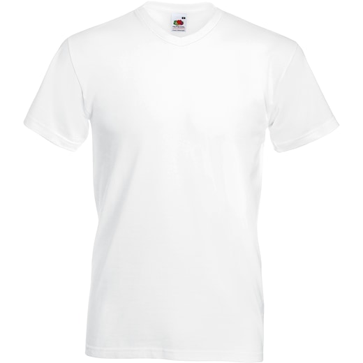 weiß Fruit of the Loom Valueweight T V-Neck Men - white