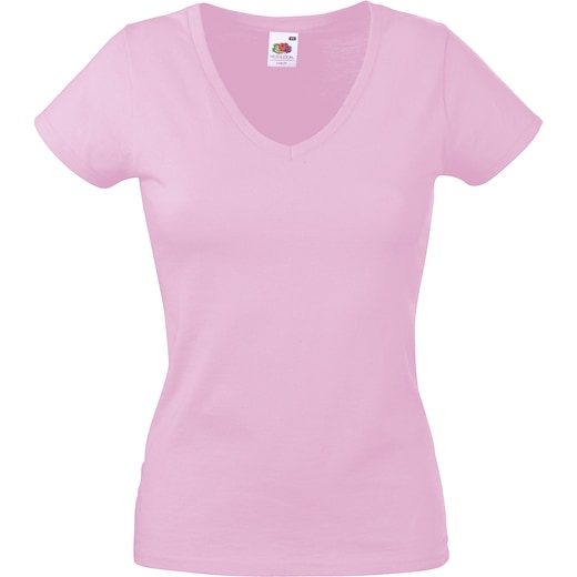 lyserød Fruit of the Loom Valueweight T V-Neck Women - light pink