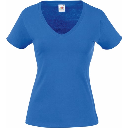 blu Fruit of the Loom Valueweight T V-Neck Women - royal blue