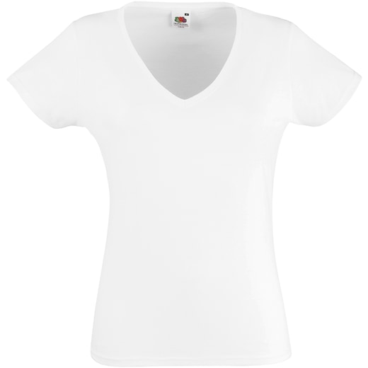 weiß Fruit of the Loom Valueweight T V-Neck Women - white
