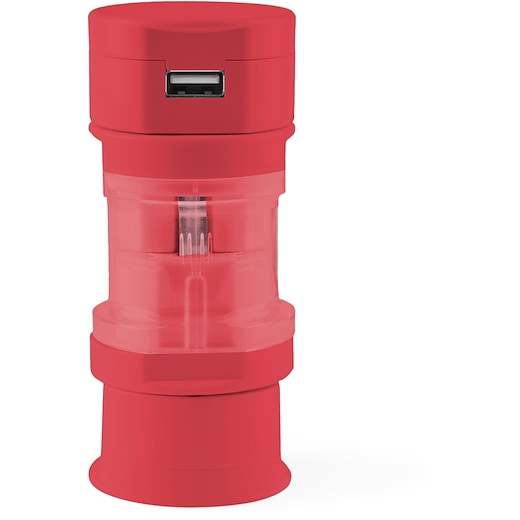 Reiseadapter Universal - rød