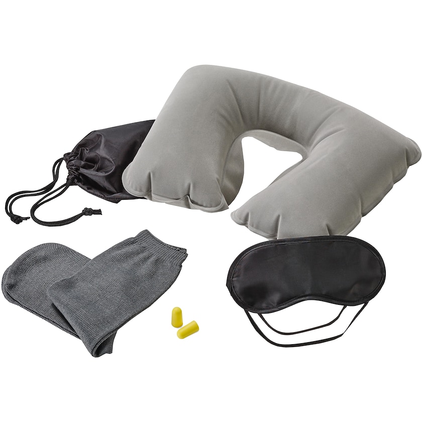 Set da viaggio con cuscino gonfiabile e accessori per dormire