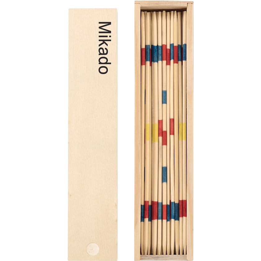 Juego Mikado/Domino en caja de madera